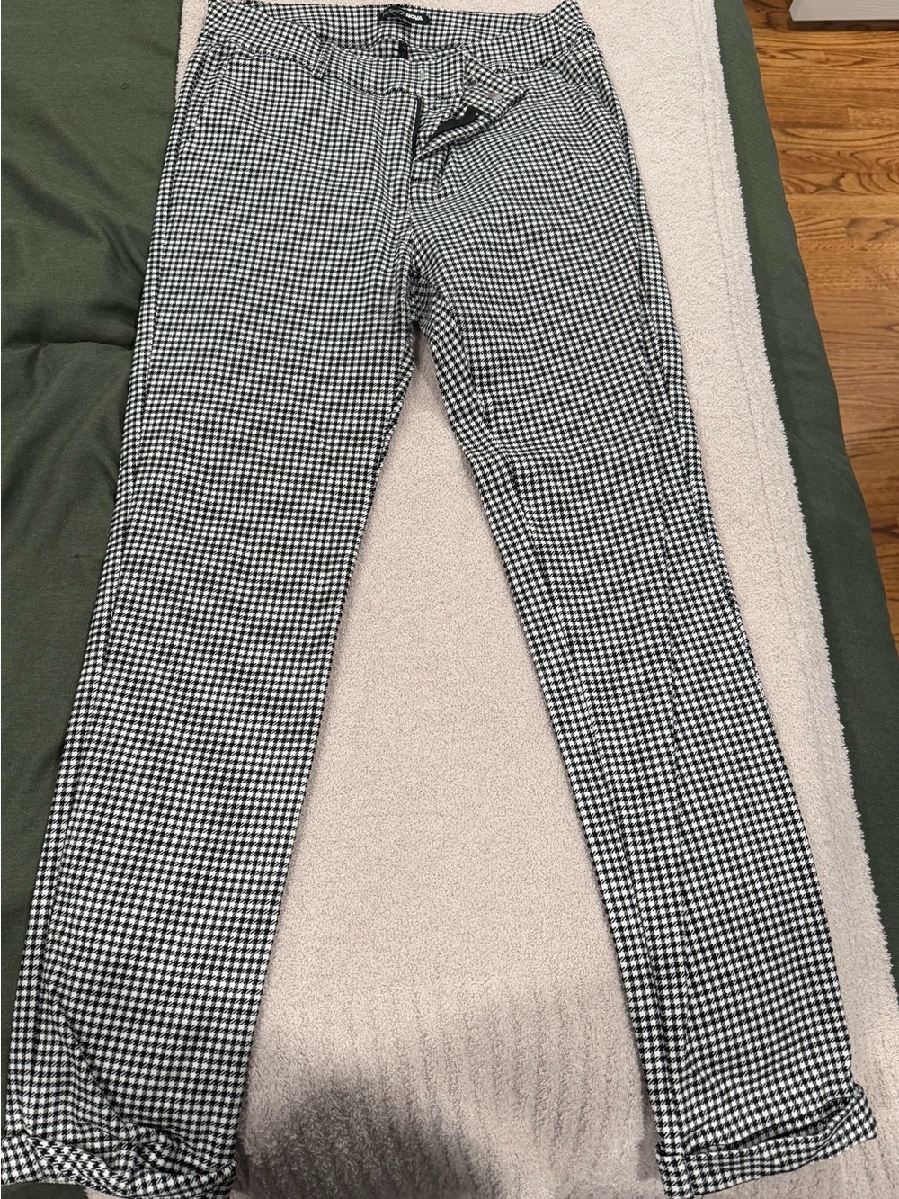 Fashion Nova Black and White Gingham Slim Fit Pants